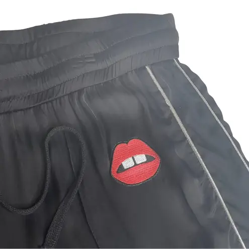 Lauren Moshi new ᨎ Lips Gap Mouth Patch Satiny Side Stripe Joggers Sweatpants ᨎ