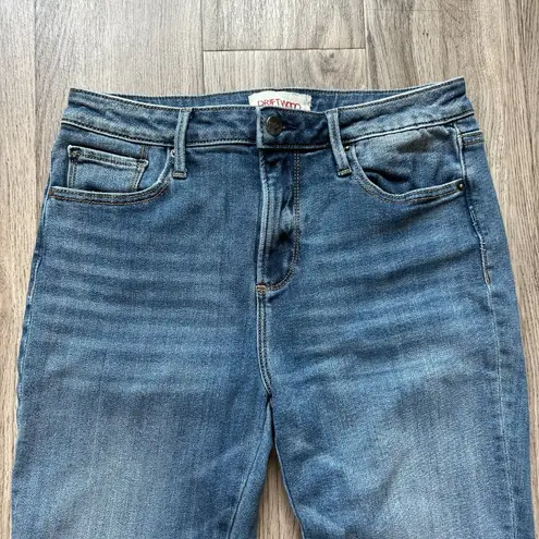 Driftwood Medium Wash Colette Aztec Embroidered Cuffed Bootcut Jeans Size 28