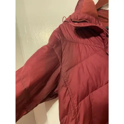 Patagonia  Womens Red Thick Down Heavy Puffer Quilted Jacket Size XL Flaw