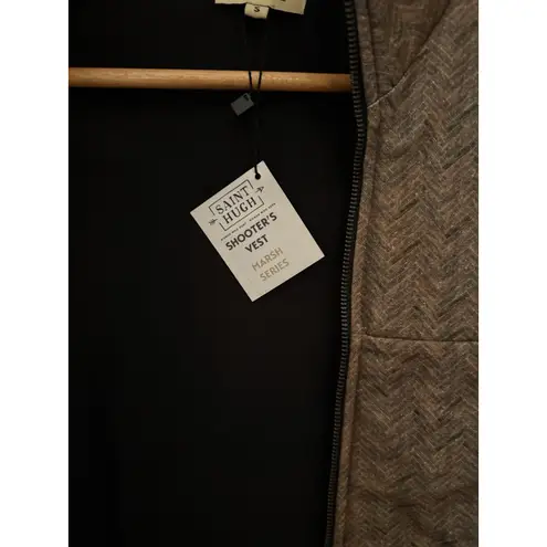 Saint Hugh Shooter’s Vest Marsh Series Brown Quilted Outdoor Hunting Vest Sz