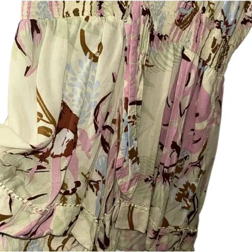 Poupette St. Barth ✨ SHORT SZ MEDIUM JUMPSUIT FELICIA BUTTONED YELLOW JUNGLE✨