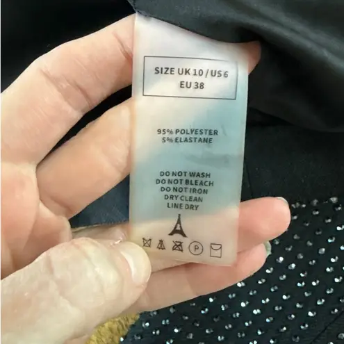 Maniere De Voir  Cropped Blazer Rhinestone Size US6 Black - Image 4