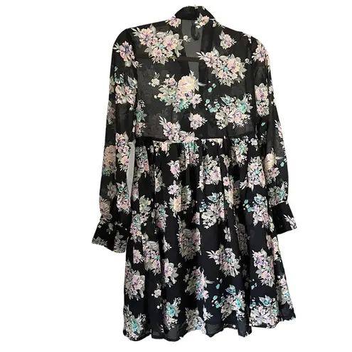 Ban Jara NWT, Floral Babydoll Mini Dress, Sz XS