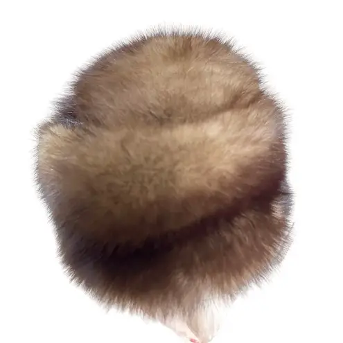 Authentic Russian Sable Fur Stole+ Matching Pillbox Hat VTG 50s Brown Mob Wife