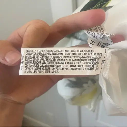 English Factory Lemon Puff Sleeves Mini Dress Size Medium Cotton