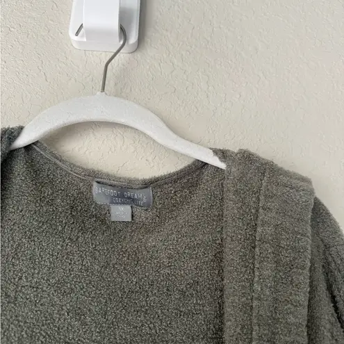 Barefoot Dreams CozyChic Lite Relaxed Hooded Cardigan with Pockets Green 1X