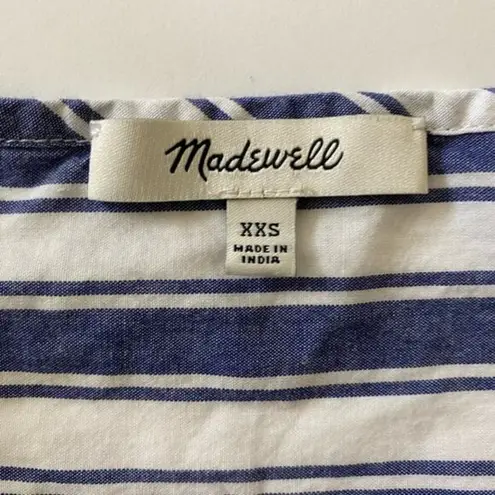 Madewell  Coastal Peasant Top in Shea‎ Stripe Blue & White XXS