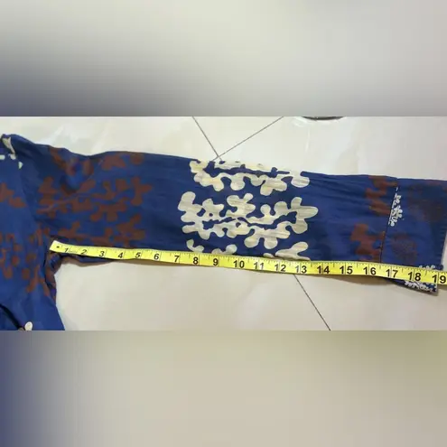 CRAIG TAYLOR BLOUSE Blouse/Shirt Blue Twiggy Brown and White Pop Art Size M Size M