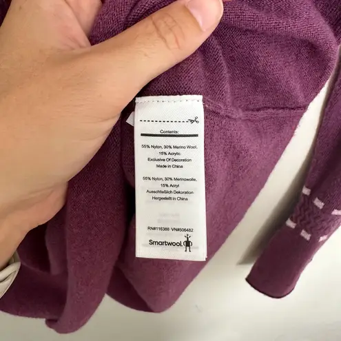 Smartwool - Bell Sleeve Crew Sweater in Sangria Heather Merino Wool Blend