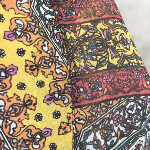 One World Womens Kimono XL Paisley Floral Sheer Indie Festival Bohemian Artsy