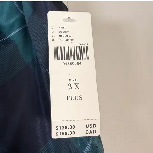 Maeve Taffeta Plus Size 2X Plaid Wide Leg Pants Cropped Trousers New With Tags