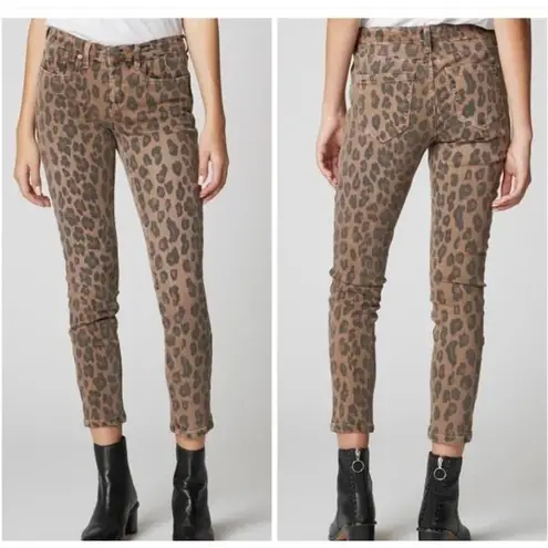 BLANKNYC Jeans Womens Size 28 Leopard Print The Reade Crop Skinny Pants Brown