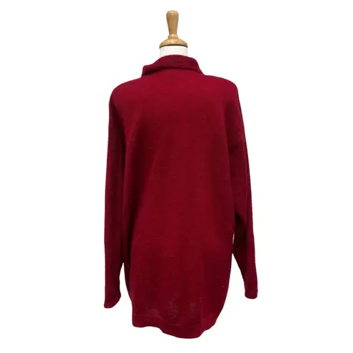 VTG Anne Klein II Mohair Sweater Cardigan Sz L Res Button Up Grannycore Cozycore Red Size L