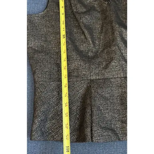 Tahari NWT Blouse XL Peplum Top Metalic Black Gold Holiday Party Date Wedding