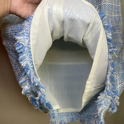 Endless Rose Size Medium Metallic Blue Whitney Tweed Mini Dress