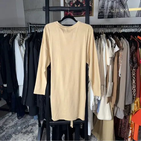 Nation Ltd Gloria Wrap Tie Mini Dress in Warm Sand Cotton