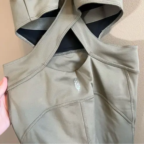 FP Movement Women’s Sage Green Back It Up Onesie Cut Out XS NWOT