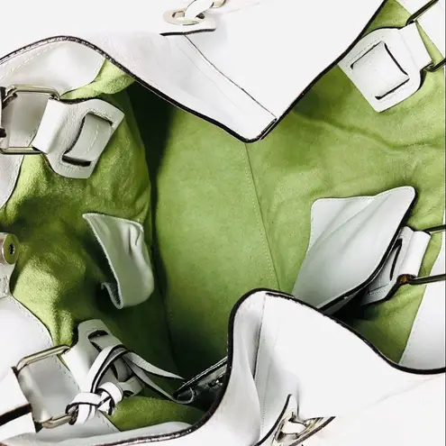 CAVALCANTI white leather tote purse, made in Italy