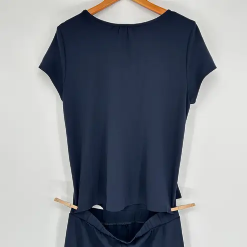 CAbi  Genius Jumpsuit Womens Medium Navy Blue Casual Coastal Nautical Vacation