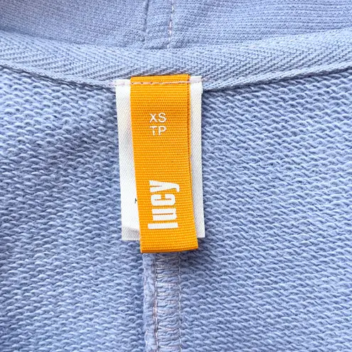 Lucy Womens Tunic Top Cowl Drape Neck Long Sleeve Periwinkle Blue Pockets XS