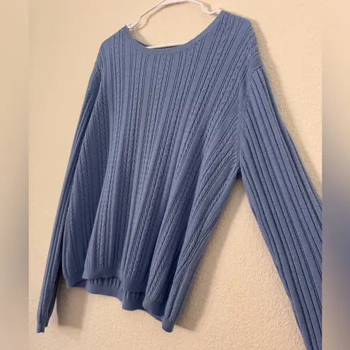 Sag Harbor Light Blue Cable Knit Sweater Women’s XL
