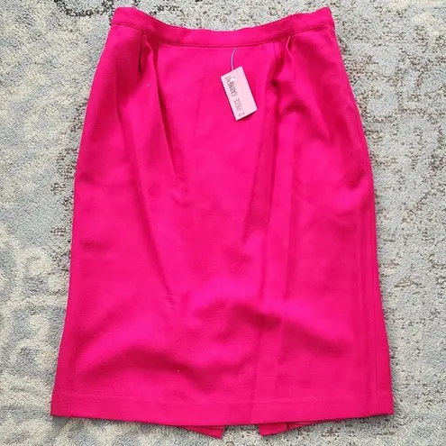 Vintage Kasper for A.S.L. Wool Blazer Skirt Suit Set Hot Pink 14