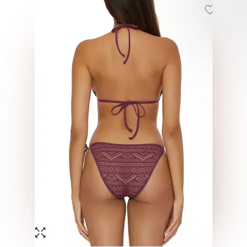 Becca New! Color Play Crochet Triangle Bikini Set Sz Large D Cup