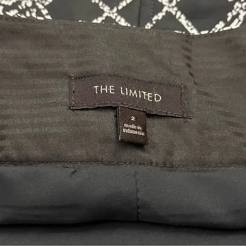 The Limited  Pencil Skirt Bow Waist Plaid Colorblock Black Brown Beige 2