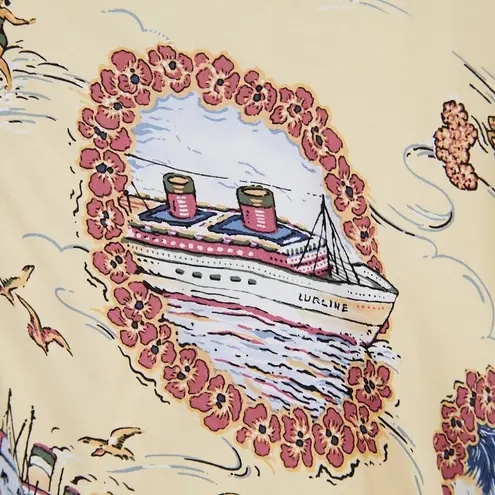 Vintage Hilo Hattie Hawaiian Dress Surf Boat Vacation Women's XL Yellow