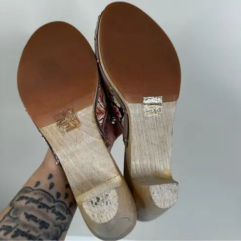 Missoni Mare Clogs Womens 39/ US 9 Purple Floral Canvas Studded Slip On Shoes