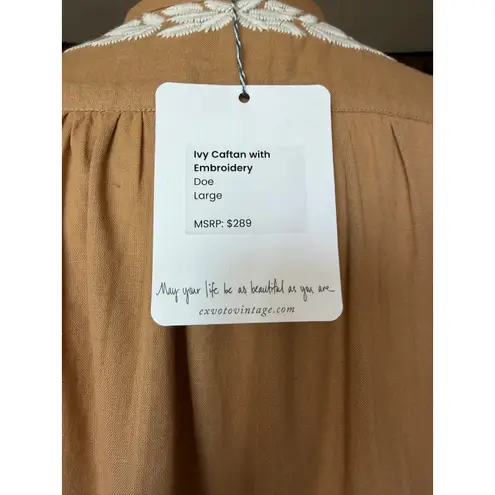 Ex Voto Ivy Caftan Doe Color Ivory Embroidery Off