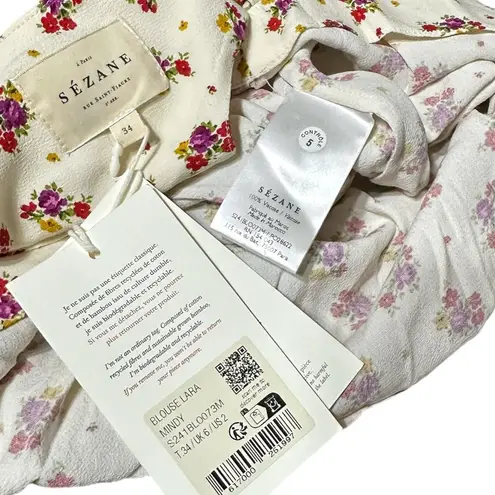 Sézane Lara Blouse, Mindy Print, FR34/US2