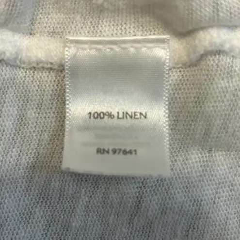 J.Jill Love Linen Flowy White 100% Linen Open Lightweight Pockets Cardigan Sz XL