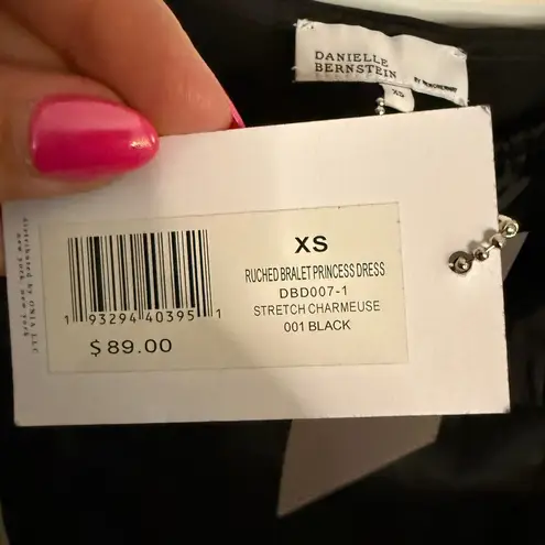 Danielle Bernstein WeWoreWhat Ruched Bralette Princess Dress Black Size XS NEW