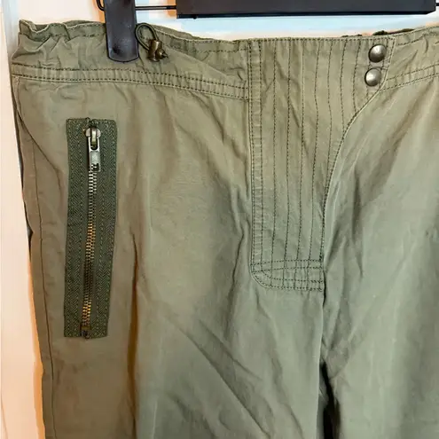 KORS Michael Kors Y2K Olive Green Utility Flare Cargo Pants Size 12