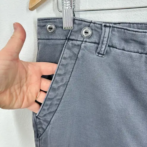 Pilcro Women's Gray Canvas Utility Pants Size 29 Cropped Wide Leg Casual