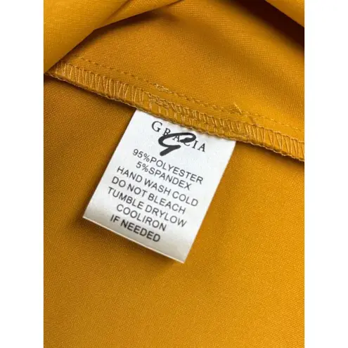 Gracia Golden Yellow Sheath Dress Womens Small Zip Sleeveless