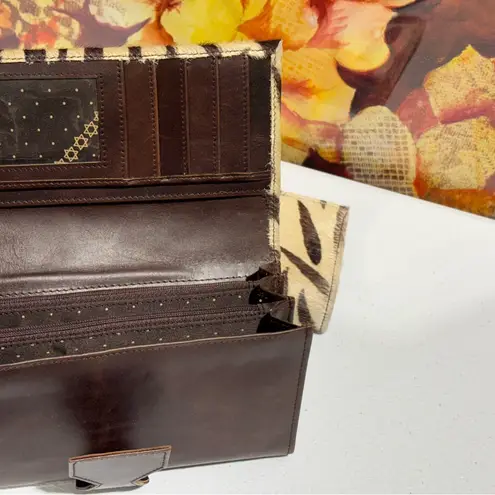 Lot Of 2 Real Handmade Animal Print Fur Leather Loop Closure Wallet/Hand Clutch