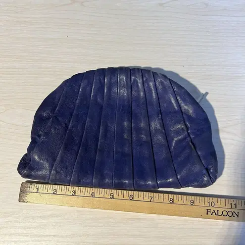 Kooba Womens Leather Semi Circle Zip Makeup Bag Clutch Boho Distressed Festival