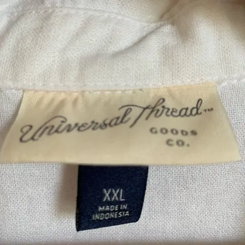 Universal Threads Universal Thread white linen shirt sleeve romper with pockets Size XXL