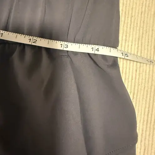 Gray Athletic Shorts with Drawstring Closure and Mid