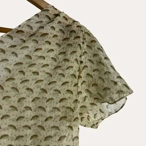 Marni Cream Dotted Feather Print V