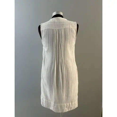 Faherty Isha Dress Womens Small White Organic Cotton Coastal Beachy Lagenlook *