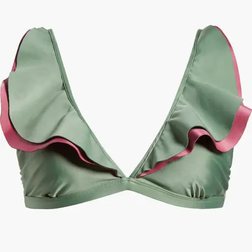 Farm Rio Ruffle Bikini Top, Size Medium , $$115