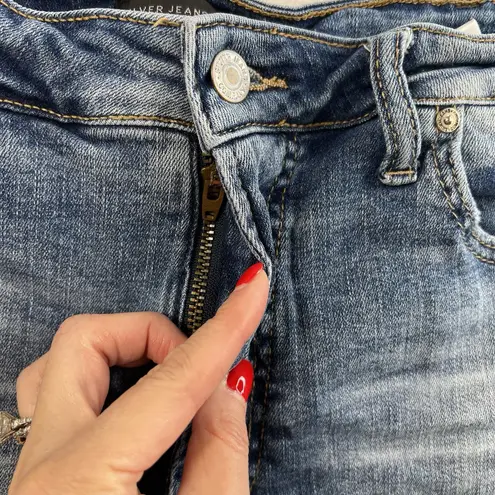 Silver Jeans Co. Sz 34 Bermuda Shorts Sure Thing High Rise 6.5 In Cuffed Stretch