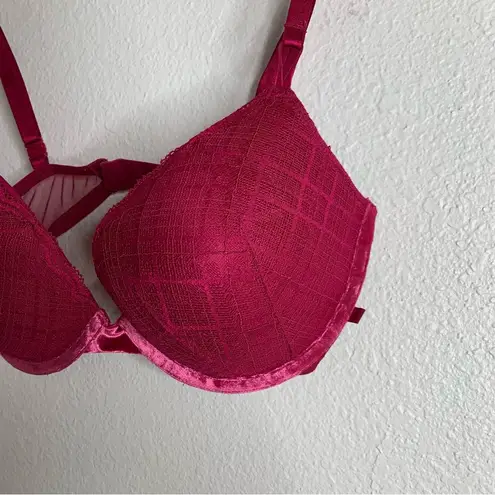 Victoria's Secret  Pink Push Up Velour Trim Bra Size 34DD