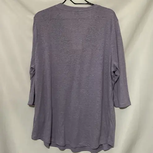 Orvis NWT WO SIZE XXL SOFT LAVENDER 52% LINEN 49% POLYESTER 3/4 SLEEVES SHIRT