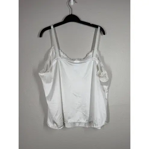Vtg Velrose White Lace Slip Tank Top Womens Sz 2X Romantic Coquette Cami