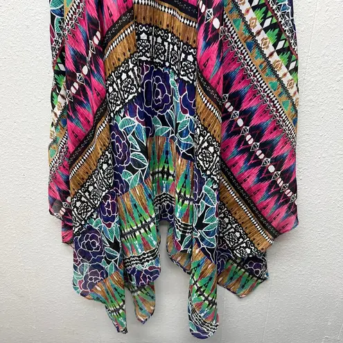 Rabbit Vintage Handkerchief Dress Womens 6 Empire Smocked Waist Artsy Festival Purple