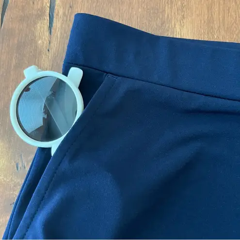 Susan Graver Navy Liquid Knit Pull-on Culotte Pants